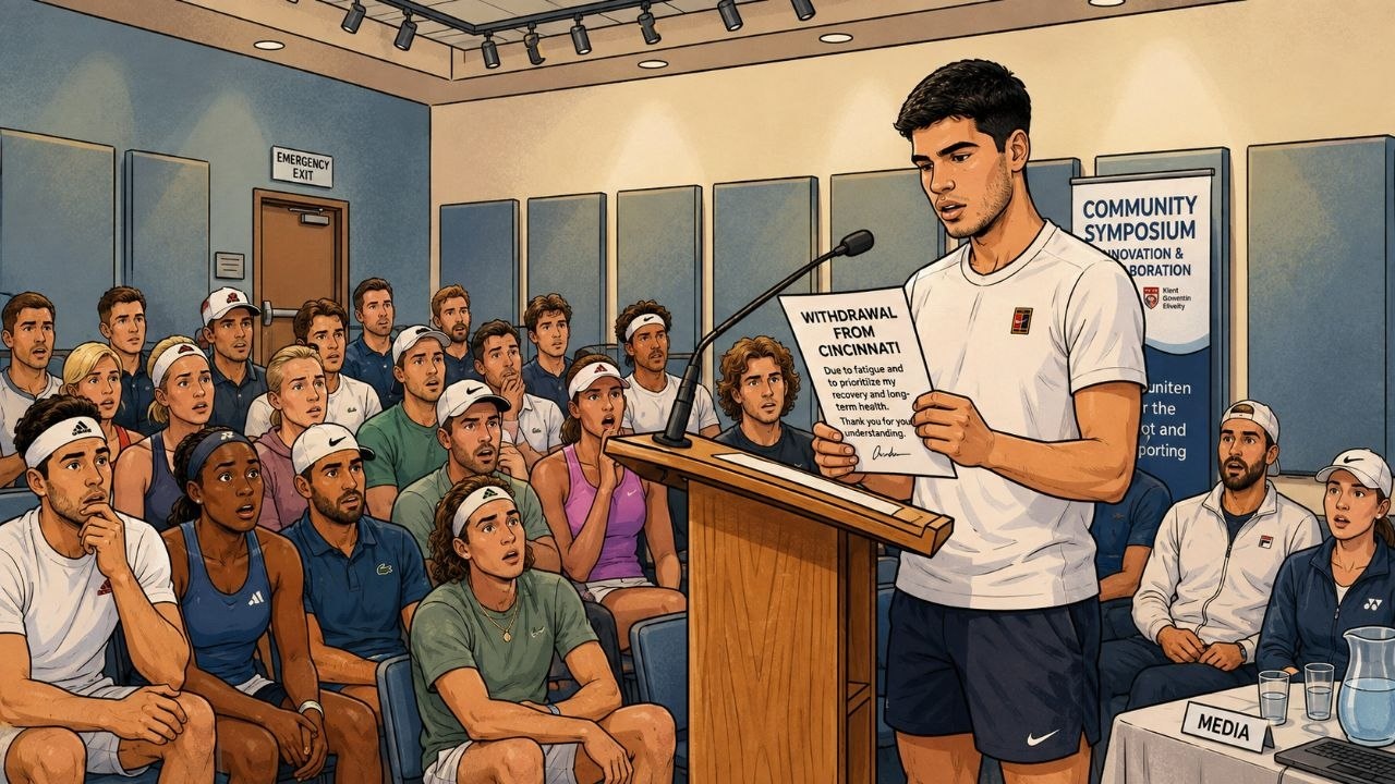 ANOTHER TOURNAMENT WITHOUT ALCARAZ: CARLOS ALCARAZ just announced that he would not be playing Cincinnati Masters, instead he would kindle his hard court run in US open this year.